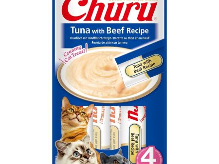 Katten snoepjes Churu Puree tonijn met rund Online Hot Sale