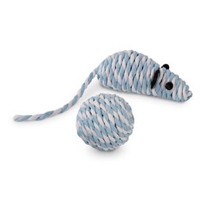 Kattenspeelgoed Paper Rope Mouse Ball blue white Online