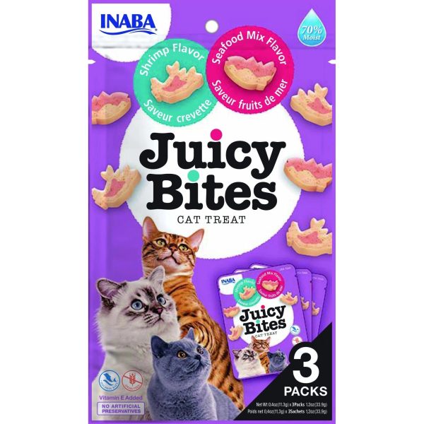 Katten snoepjes Juicy Bites Garnalen en zeevruchten ( Verpakt 3 zakjes x 11,3 gram ) For Cheap