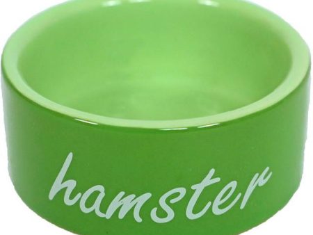 Hamster eetbak steen Ø 8 cm, groen. Discount