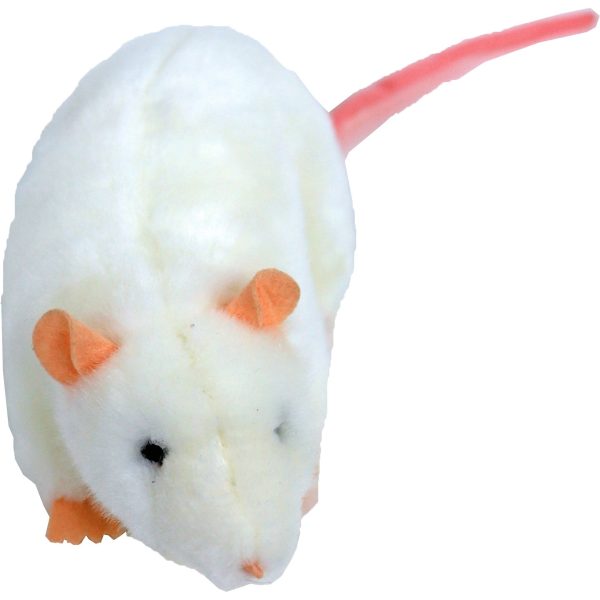 Boony Natural Decoration rat pluche liggend wit, 22 cm. on Sale