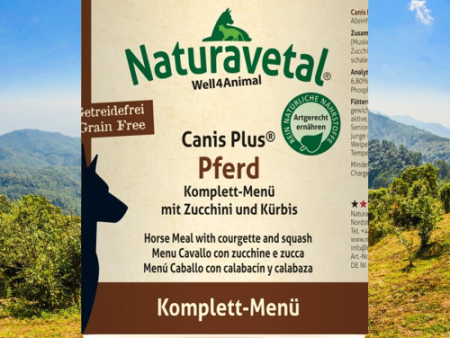 Naturavetal Canis Plus Compleet-Menu Paard met Courgette en Pompoen Sale