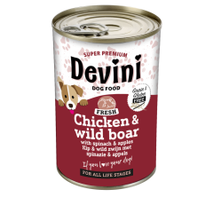 Honden voeding Devini Blikvoeding Hond  Chicken & Wild Boar 400 Gram Cheap