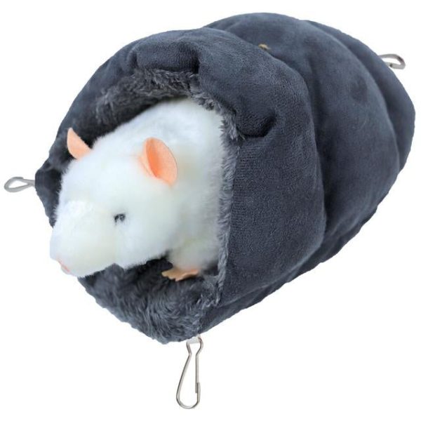 Hamster slaapzak pluche grijs, 25 cm. Online now